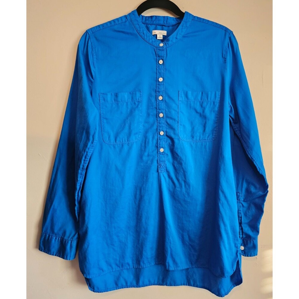 Gap Women Chambray Blue Popover Cotton Blouse Top M